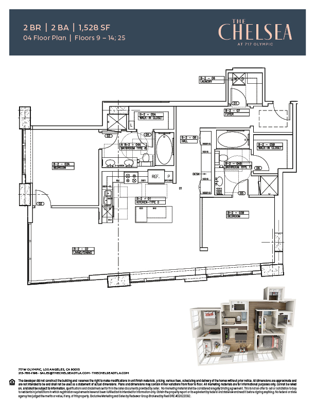 The Chelsea 2 Bedroom Floor Plan